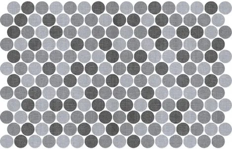 Round Textile Blend Blue Grey