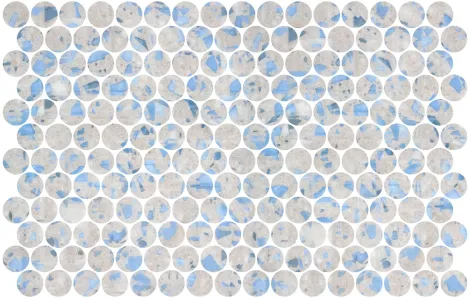 Round Terazzo Blue Blush