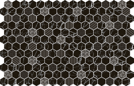 Hexa Black Marble Deco