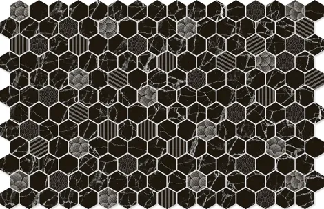 Hexa Black Marble Deco